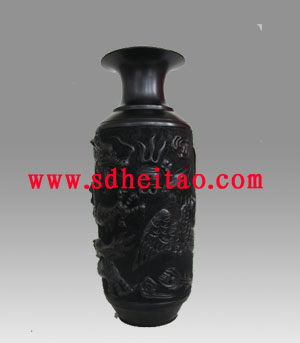 供应-龙凤戏珠瓶-黑陶厂家-黑陶批发-黑陶工艺